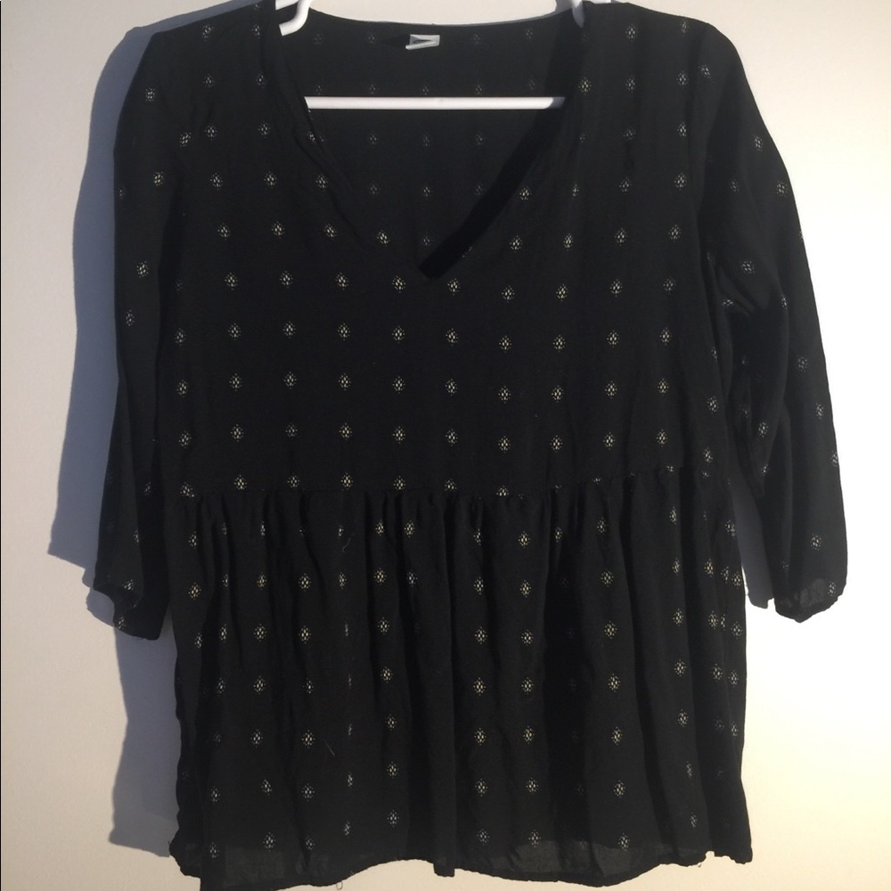 Patterned babydoll blouse